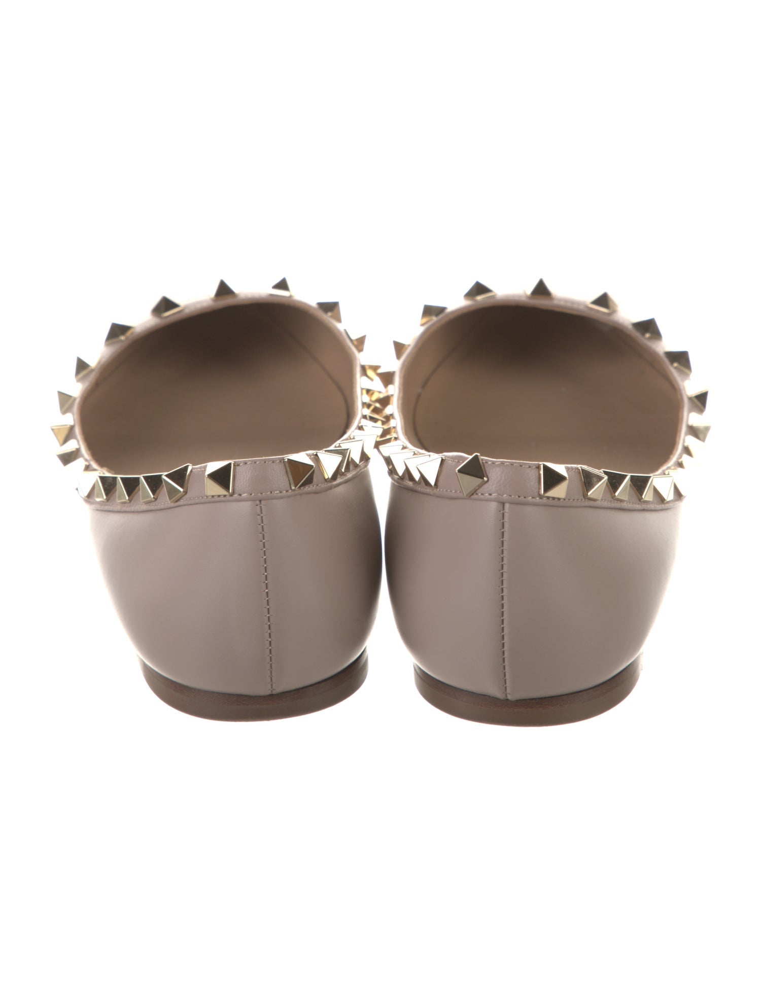 Valentino Rockstud Accents Leather Ballet Flats